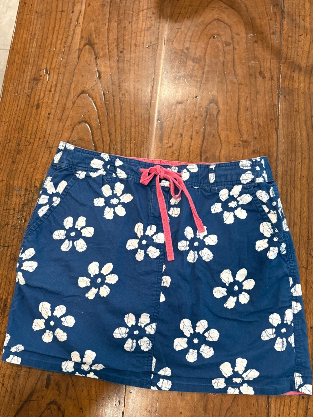 Tailor Vintage Reversible Skirt 100% Cotton Pink Blue Floral Size M